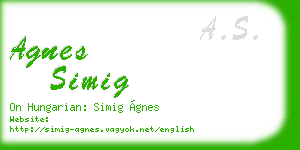 agnes simig business card
