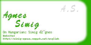 agnes simig business card